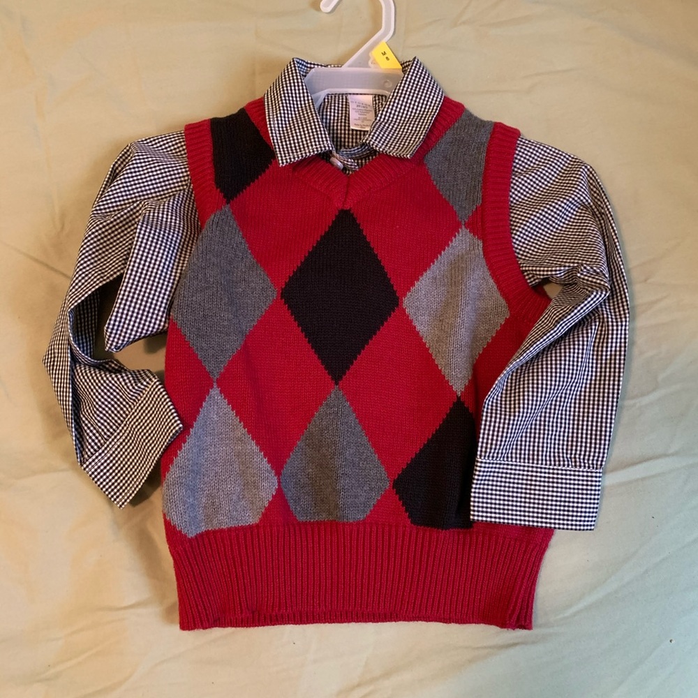 3T dress shirt and vest